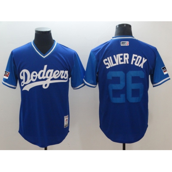 Men's Los Angeles Dodgers #26 Chase Utley Silver Fox Royal Players Weekend Team Jersey - Ujersey