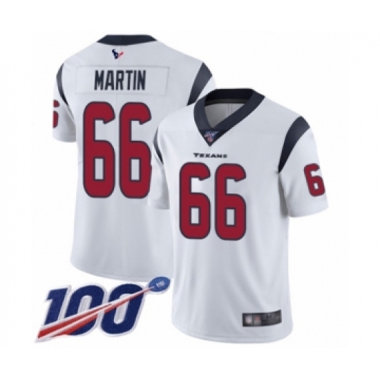 Men's Houston Texans #66 Nick Martin White Vapor Untouchable Limited Player 100th Season Football Jersey - Ujersey