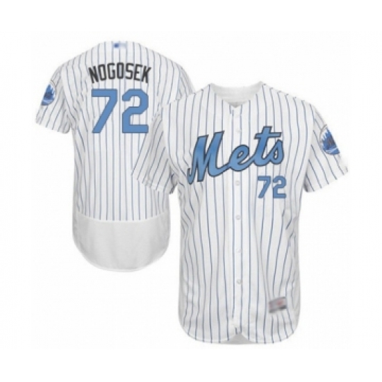 Men's New York Mets #72 Stephen Nogosek Authentic White 2016 Father's Day Fashion Flex Base Baseball Player Jersey - Ujersey