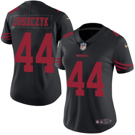 Women's Nike San Francisco 49ers #44 Kyle Juszczyk Limited Black Rush Vapor Untouchable NFL Jersey - Ujersey