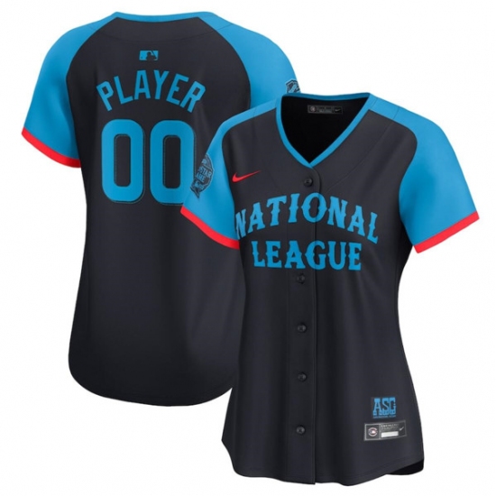 Women's National League Active Player Custom Navy 2024 All-Star Limited Stitched Baseball Jersey(Run Small) - Ujersey