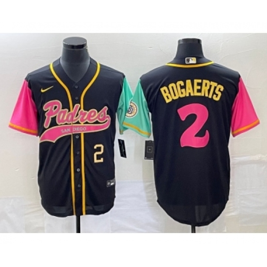 Men's San Diego Padres #2 Xander Bogaerts Number Black NEW 2023 City Connect Cool Base Stitched Jersey - Ujersey