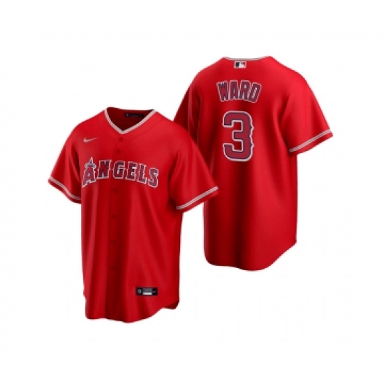 Men's Los Angeles Angels #3 Waylor Ward Red Cool Base Stitched Jersey - Ujersey