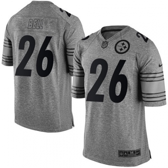 Men's Nike Pittsburgh Steelers #26 Le'Veon Bell Limited Gray Gridiron NFL Jersey - Ujersey
