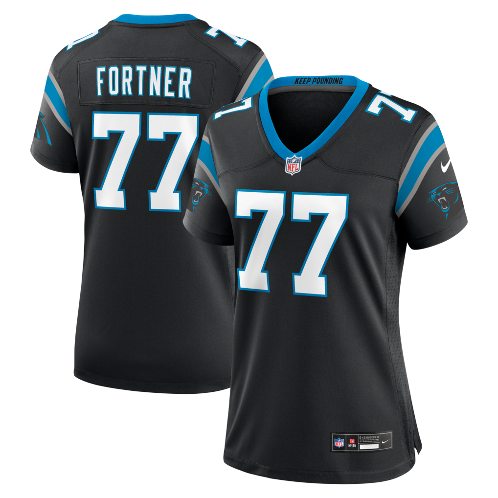 Women's Carolina Panthers Luke Fortner Nike Black Team Game Jersey - ujerseystore