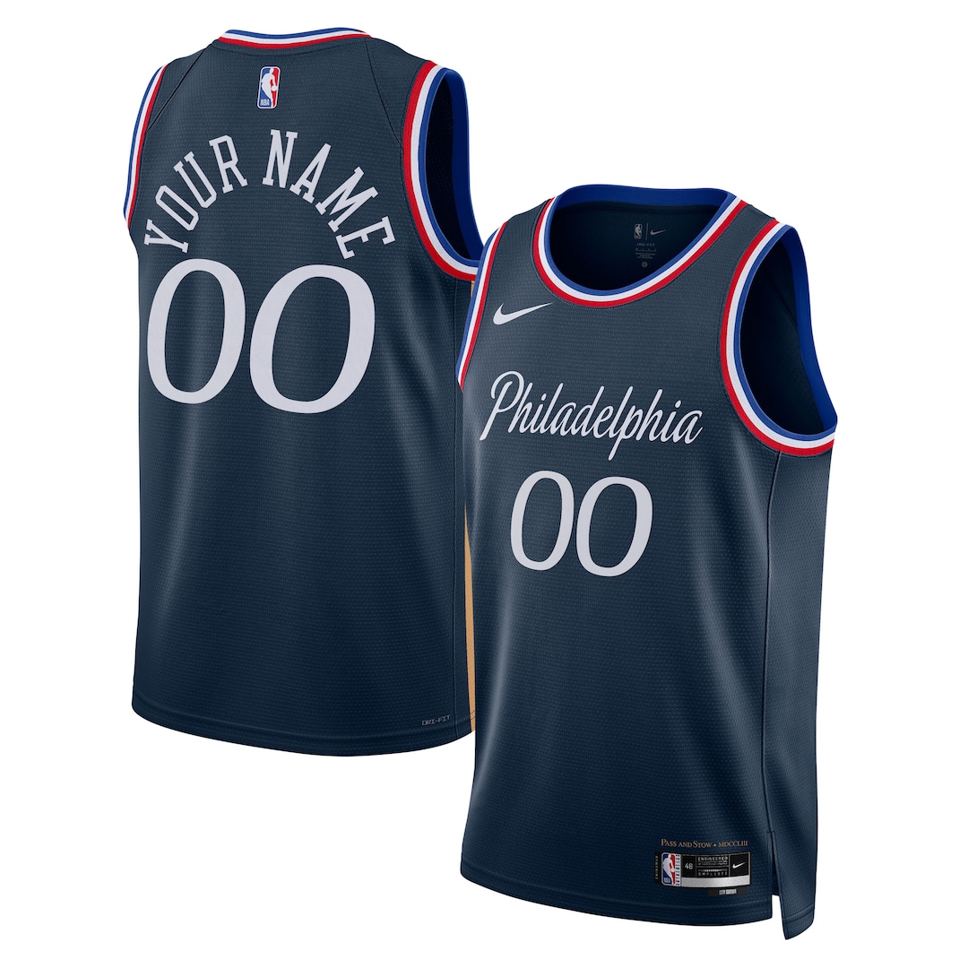 Unisex Philadelphia 76ers Nike Navy 2025/26 City Edition Swingman Custom Jersey