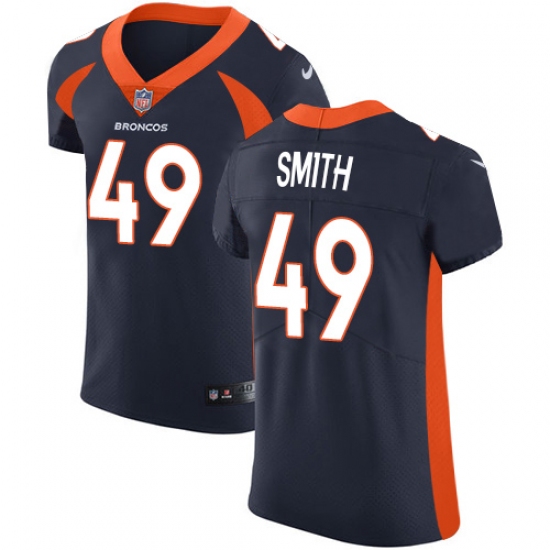 Men's Nike Denver Broncos #49 Dennis Smith Navy Blue Alternate Vapor Untouchable Elite Player NFL Jersey - Ujersey