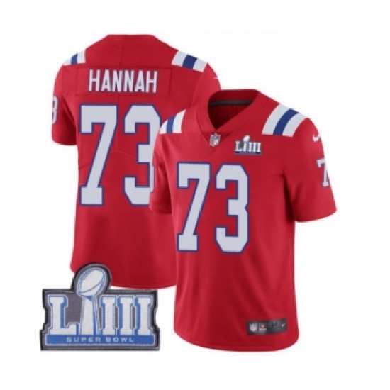 Youth Nike New England Patriots #73 John Hannah Red Alternate Vapor Untouchable Limited Player Super Bowl LIII Bound NFL Jersey - Ujersey