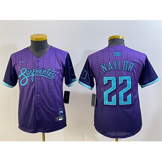 Youth Arizona Diamondbacks #22 Josh Naylor Purple 2025 City Connect Limited Stitched Baseball Jersey - Ujersey