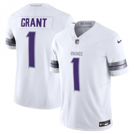 Men's Minnesota Vikings #1 Bud Grant White F.U.S.E. Winter Warrior Limited Football Stitched Jersey - Ujersey