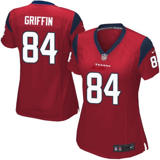 Women's Nike Houston Texans #84 Ryan Griffin Game Red Alternate NFL Jersey - Ujersey