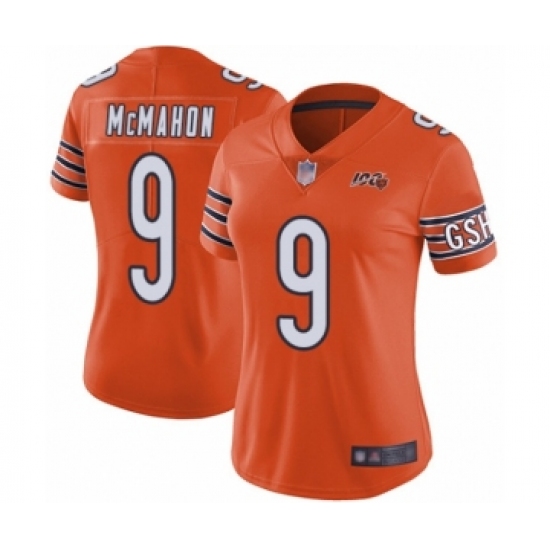 Women's Chicago Bears #9 Jim McMahon Orange Alternate 100th Season Limited Football Jersey - Ujersey