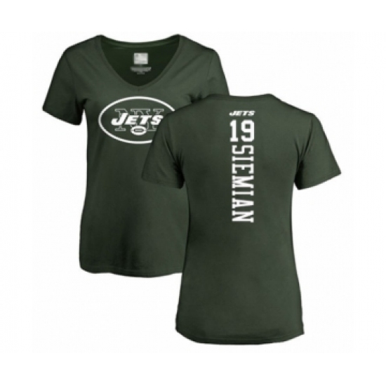 Football Women's New York Jets #19 Trevor Siemian Green Backer T-Shirt - Ujersey