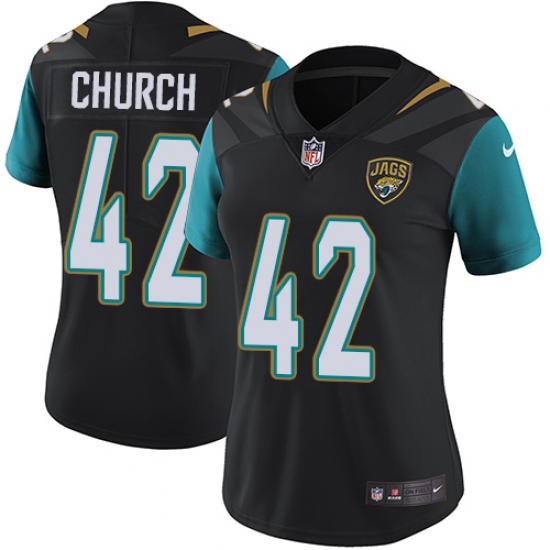 Women's Nike Jacksonville Jaguars #42 Barry Church Elite Black Alternate NFL Jersey - Ujersey