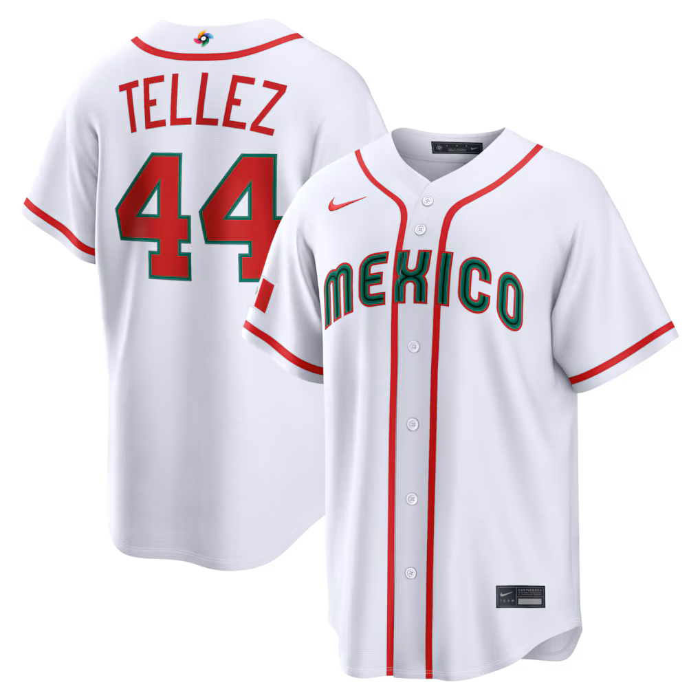 Men's Mexico Baseball Rowdy Tellez Nike White 2026 World Baseball Classic Home Stadium Jersey - U-jersey