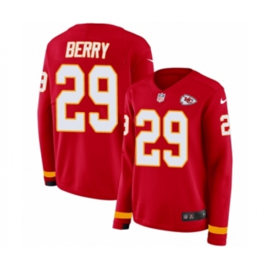 Women's Nike Kansas City Chiefs #29 Eric Berry Limited Red Therma Long Sleeve NFL Jersey - Ujersey
