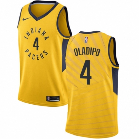 Youth Nike Indiana Pacers #4 Victor Oladipo Swingman Gold NBA Jersey Statement Edition - Ujersey