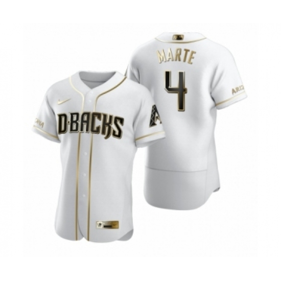 Men's Arizona Diamondbacks #4 Ketel Marte Nike White Authentic Golden Edition Jersey - Ujersey