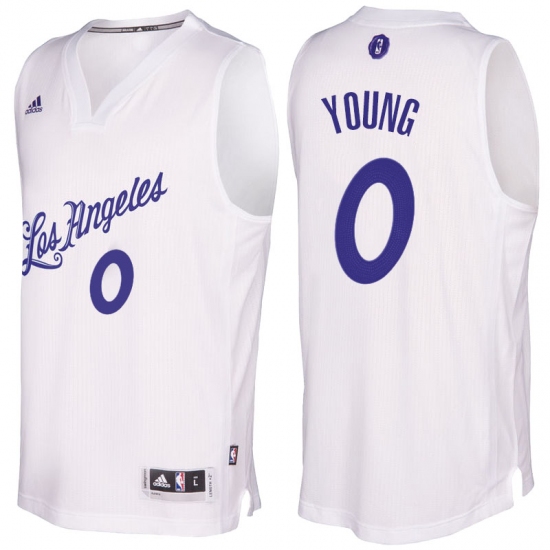 Men's Los Angeles Lakers #0 Nick Young 2016-2017 Christmas Day White NBA Swingman Jersey - Ujersey