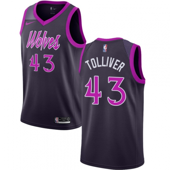 Youth Nike Minnesota Timberwolves #43 Anthony Tolliver Swingman Purple NBA Jersey - City Edition - Ujersey