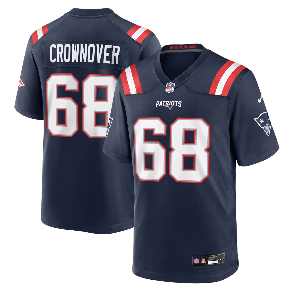 Men's New England Patriots Dametrious Crownover Nike Navy Team Game Jersey - Ujersey