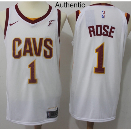 Men's Nike Cleveland Cavaliers #1 Derrick Rose White NBA Authentic Association Edition Jersey - Ujersey