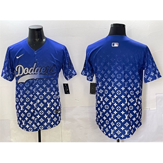 Men's Los Angeles Dodgers Blank Blue Limited Stitched Baseball Jersey - Ujersey