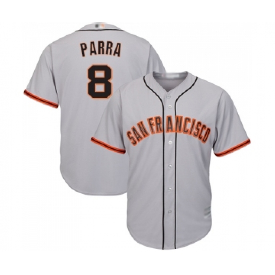 Men's San Francisco Giants #8 Gerardo Parra Replica Grey Road Cool Base Baseball Jersey - Ujersey