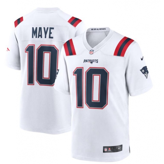 Mens New England Patriots #10 Drake Maye Nike White Vapor Untouchable Limited Jersey - Ujersey