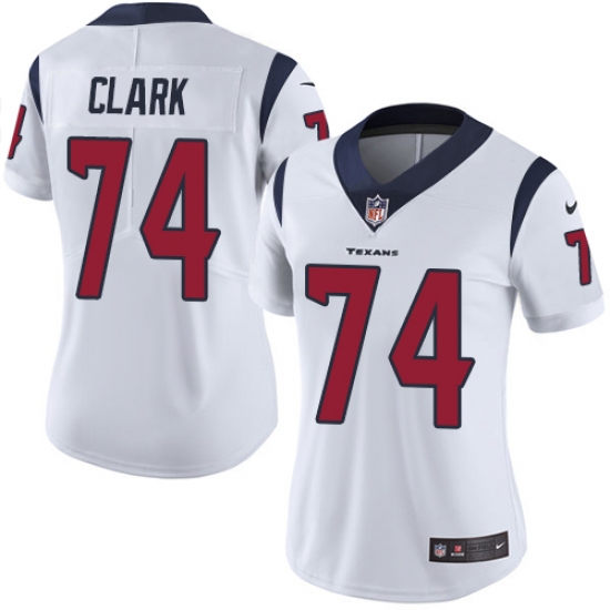 Women's Nike Houston Texans #74 Chris Clark Elite White NFL Jersey - Ujersey