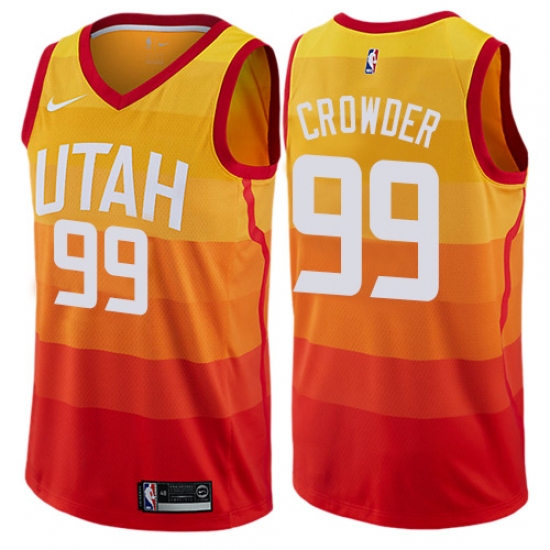 Women's Nike Utah Jazz #99 Jae Crowder Swingman Orange NBA Jersey - City Edition - Ujersey