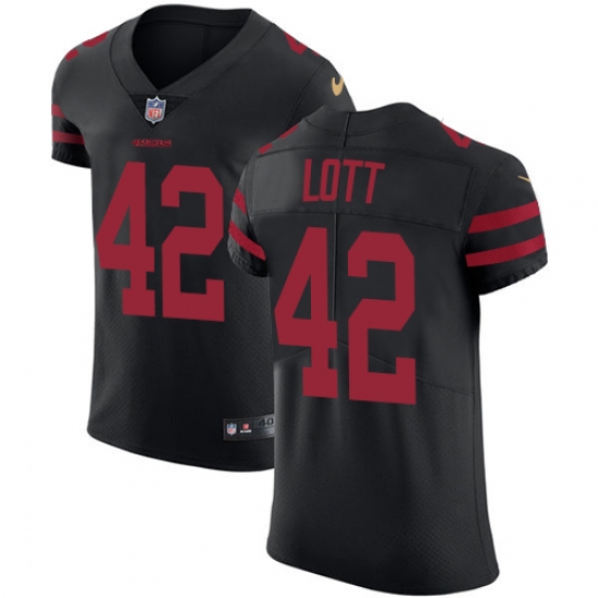 Men's Nike San Francisco 49ers #42 Ronnie Lott Black Alternate Vapor Untouchable Elite Player NFL Jersey - Ujersey