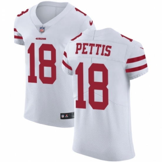 Men's Nike San Francisco 49ers #18 Dante Pettis White Vapor Untouchable Elite Player NFL Jersey - Ujersey
