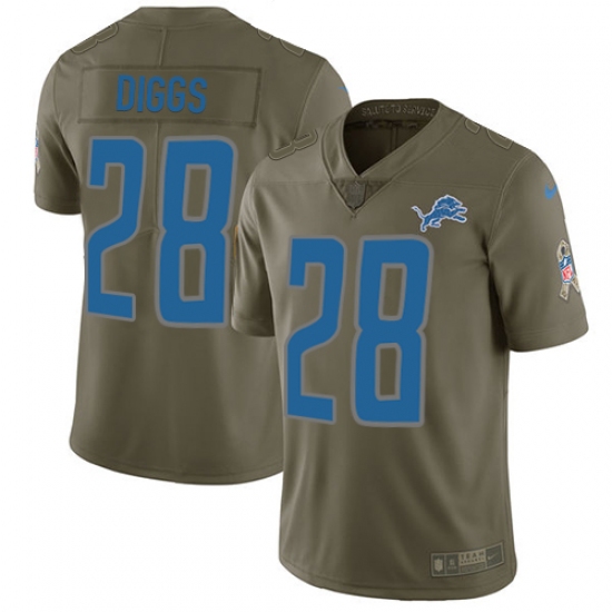 Men's Nike Detroit Lions #28 Quandre Diggs Limited Olive 2017 Salute to Service NFL Jersey - Ujersey