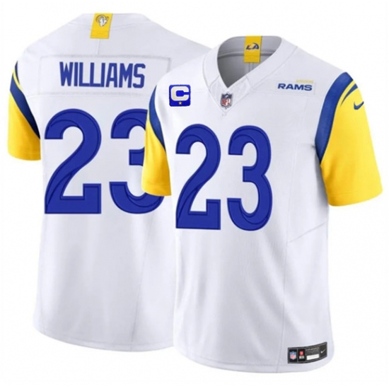 Men's Los Angeles Rams #23 Kyren Williams White 2025 F.U.S.E. With 1-Star C Vapor Untouchable Football Stitched Jersey - Ujersey