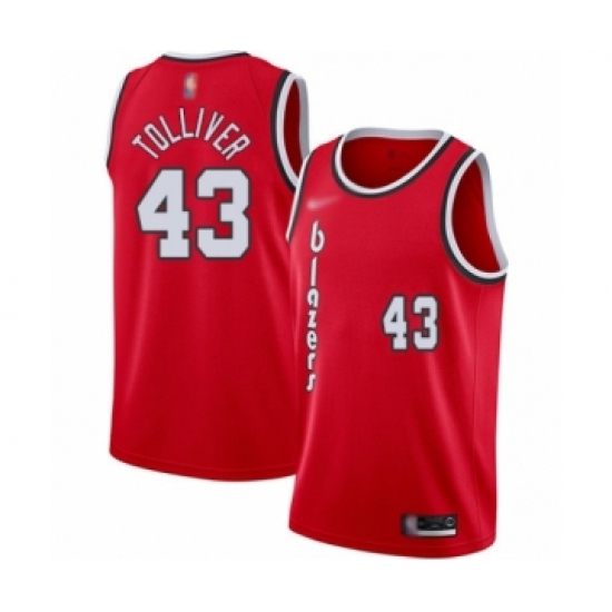 Men's Portland Trail Blazers #43 Anthony Tolliver Authentic Red Hardwood Classics Basketball Jersey - Ujersey