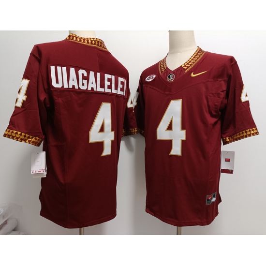 Men's Florida State Seminoles #4 DJ Uiagalelei Red FUSE College Stitched Jersey - Ujersey