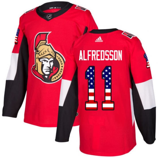 Youth Adidas Ottawa Senators #11 Daniel Alfredsson Authentic Red USA Flag Fashion NHL Jersey - Ujersey