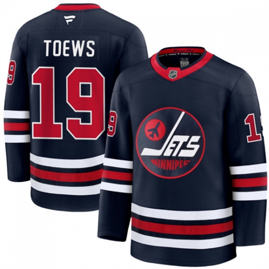 Men's Winnipeg Jets #19 Jonathan Toews Navy 2024-25 Alternate Stitched Hockey Jersey - Ujersey
