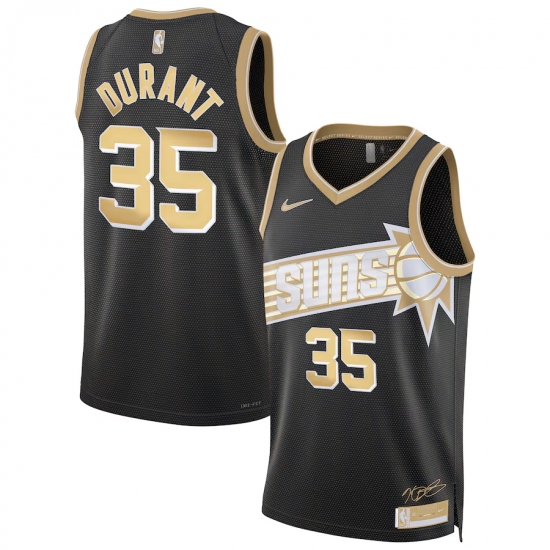 Men's Phoenix Suns #35 Kevin Durant Black Gold 2024 Select Series Stitched Jersey - Ujersey