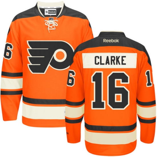 Youth Reebok Philadelphia Flyers #16 Bobby Clarke Premier Orange New Third NHL Jersey - Ujersey