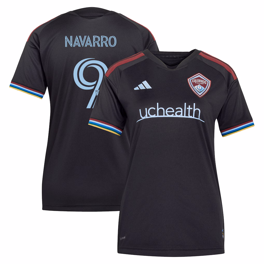 Women's Colorado Rapids Rafael Navarro adidas Black 2026 Colorful Colorado Replica Jersey - ujerseystore