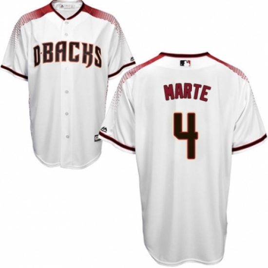Men's Majestic Arizona Diamondbacks #4 Ketel Marte Replica White Home Cool Base MLB Jersey - Ujersey
