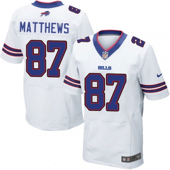 Men's Nike Buffalo Bills #87 Jordan Matthews Elite White NFL Jersey - Ujersey