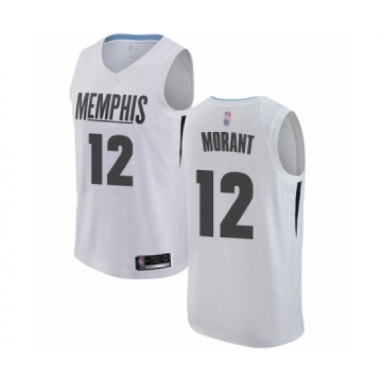 Youth Memphis Grizzlies #12 Ja Morant Swingman White Basketball Jersey - City Edition - Ujersey