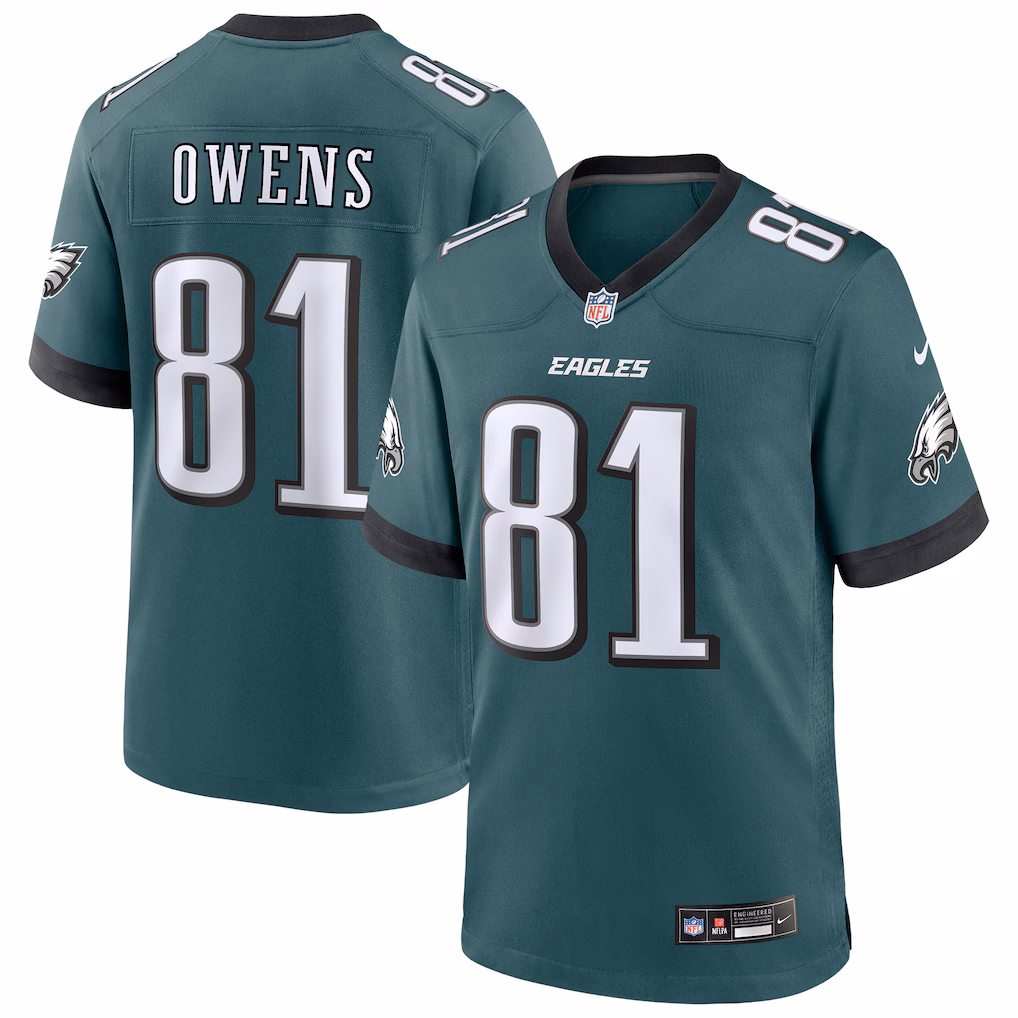 Men's Philadelphia Eagles Terrell Owens Nike Midnight Green Team Retired Player Game Jersey