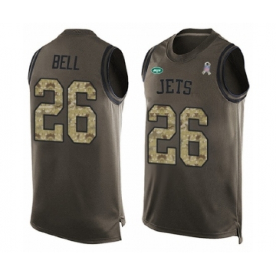 Men's New York Jets #26 Le Veon Bell Limited Green Salute to Service Tank Top Football Jersey - Ujersey