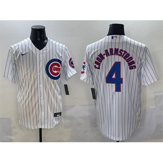 Men's Chicago Cubs #4 Pete Crow-Armstrong White Cool Base Stitched Baseball Jersey - Ujersey