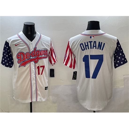 Men's Los Angeles Dodgers #17 Shohei Ohtani White Limited Stitched Baseball Jersey - Ujersey