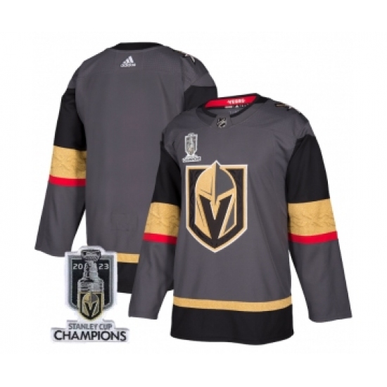 Men's Vegas Golden Knights Blank Gray 2023 Stanley Cup Champions Stitched Jersey